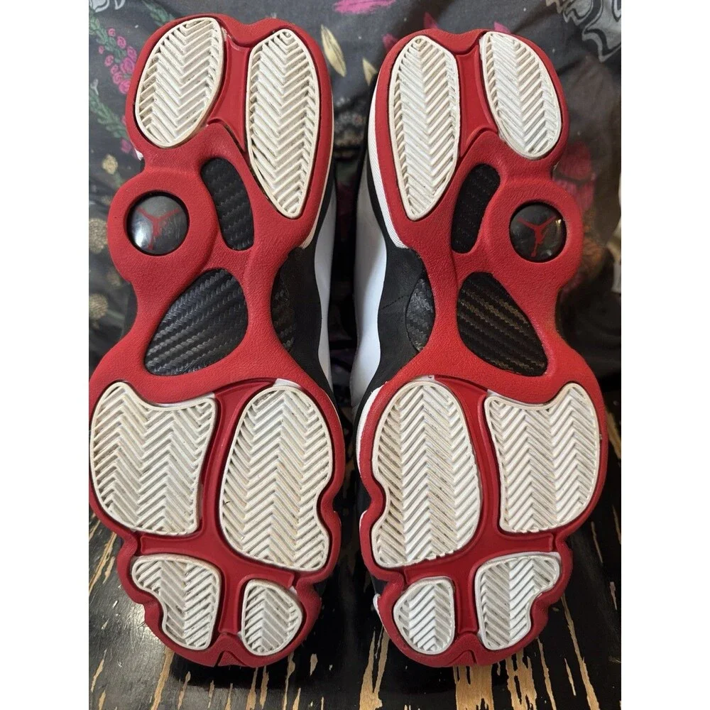 Nike Air Jordan 6 Rings Black/White/Red Youth Sz 7Y Sneakers Shoes 323419-067
